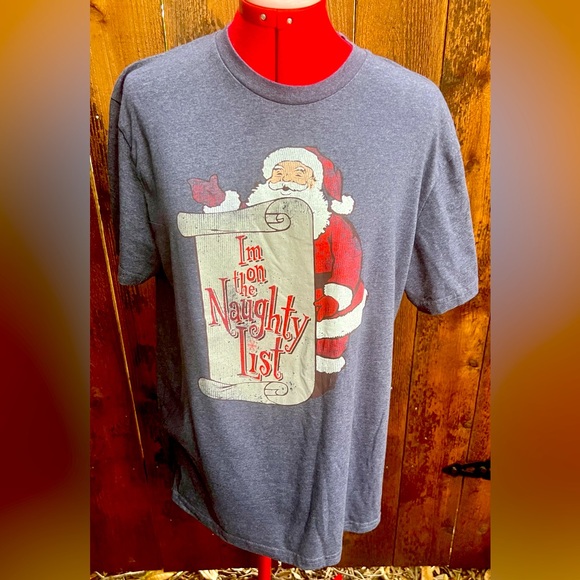 Tops - Christmas in July Santa Claus Naughty List T-shirt size Large